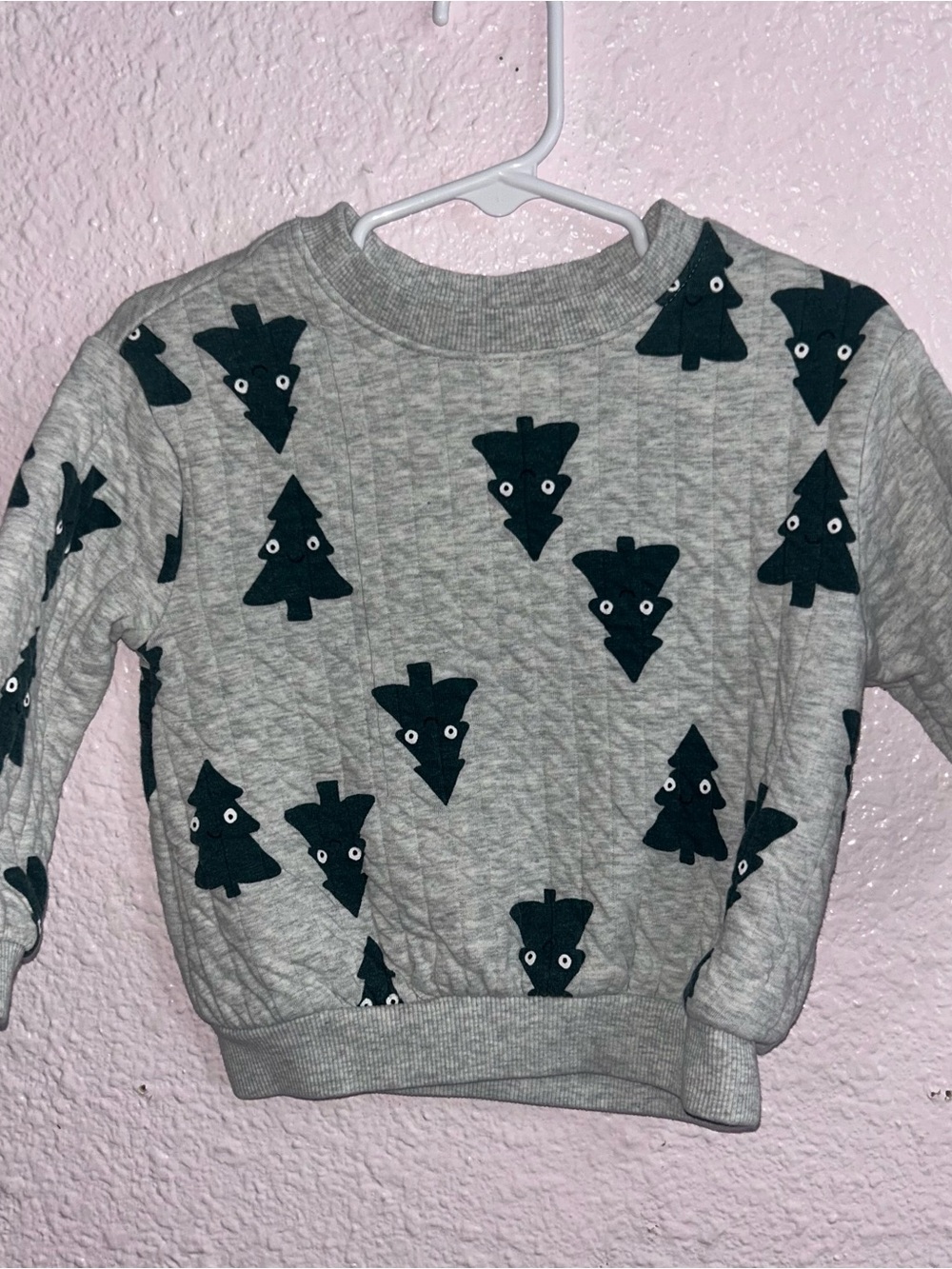 Old Navy Gray Kids Sweatshirt with Black Tree Graphics